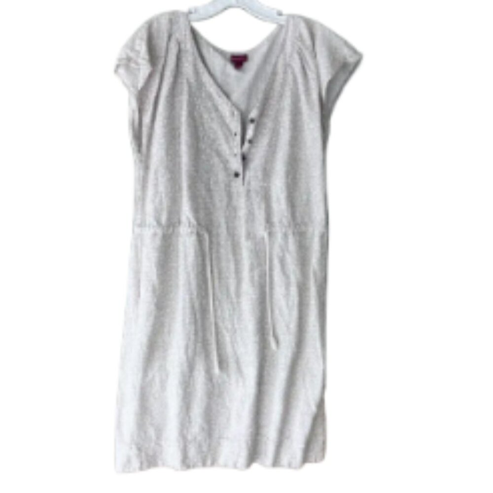 Merona Cream/Off-White Tiny Print Button-Front Dress